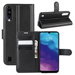 Etui en PU litchi avec support noir pour votre ZTE A7(2020)