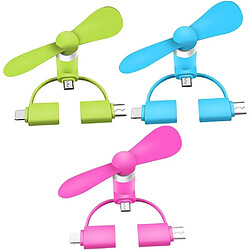 Mini ventilateur portable usb 3 pièces-vert, bleu, Rosemobilier de maison