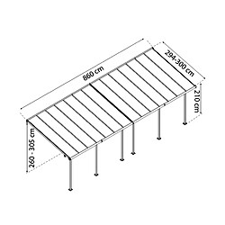 Pergola 25.8m² gris anthracite - 705604 - PALRAM