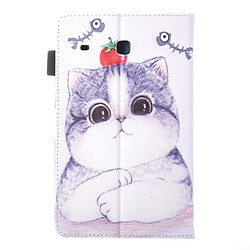 Avis Wewoo Housse Étui pour Samsung Galaxy Tab E 8.0 / T377 belle bande dessinée Tomato Cat motif horizontal en cuir flip avec support et Slots de cartes Pen Slot