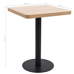 vidaXL Table de bistro marron clair 60x60 cm MDF pas cher