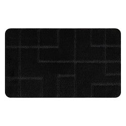 RUGSX Tapis de salle de bain SUPREME LINES, lignes, antidérapant, doux - noir 50x80 cm