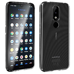 Avizar Coque Nokia 4.2 Souple Transparent et Film Ecran Verre Trempé Contour noir