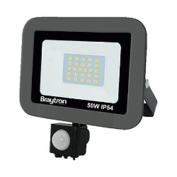 BRAYTRON Projecteur LED 50W IP54 6500K avec détecteur