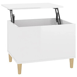 Maison Chic Tabls basse,Table Console pour salon Blanc brillant 60x44,5x45 cm Bois d'ingénierie -MN51638