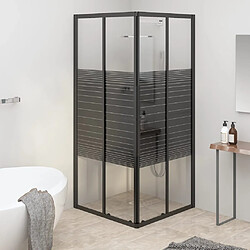 vidaXL Cabine de douche à rayures ESG 80x80x180 cm Noir