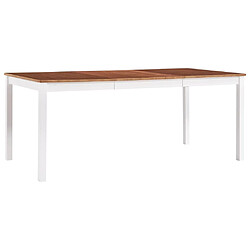 Maison Chic Table de salle à manger,Table à dîner Blanc et marron 180 x 90 x 73 cm Pin -GKD51856