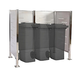 Decoshop26 Abris poubelles pour conteneur jusqu'à 240L 150x165x85 cm métal acier inoxydable 04_0008194