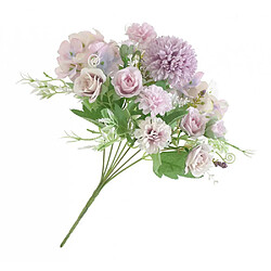 Bouquet de fleurs de rose artificiel mariage maison Floral Decor violet clair pas cher