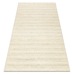 RUGSX Tapis en laine TAHAR 99002B crème - TISSÉ MAIN boucle, Lignes 120x180 cm