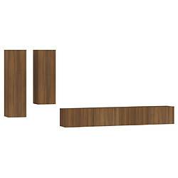 vidaXL Ensemble de meubles TV 4 pcs Chêne marron Bois d'ingénierie