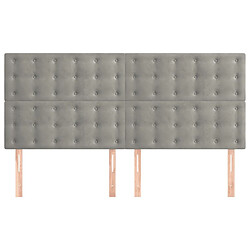 Avis Maison Chic Lot de 4 Têtes de lit design pour chambre - Décoration de lit Gris clair 100x5x78/88 cm Velours -MN59254