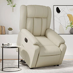 vidaXL Fauteuil inclinable électrique crème similicuir