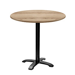 Restootab Table ronde Ø80cm - modèle Bazila chêne delano