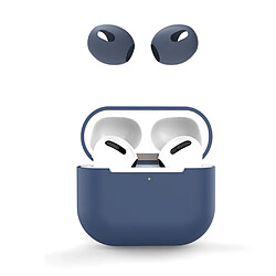 Coque en silicone avec bouchons d'oreille, bleu nuit pour votre AirPods 3