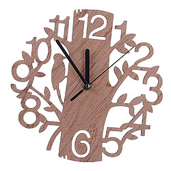 Horloge murale en bois en forme d'arbre de 22 cm