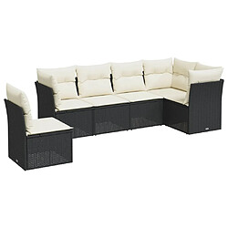 Maison Chic Ensemble Tables et chaises d'extérieur 6pcs avec coussins,Salon de jardin noir résine tressée -GKD148684