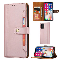 Etui en PU avec support or rose pour votre Apple iPhone 12 Mini