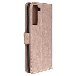 Avizar Etui Samsung Galaxy S21 FE Clapet Portefeuille Fonction Support vidéo Rose Gold