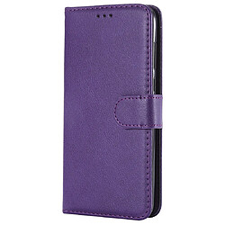 Wewoo Housse Coque Pour Huawei P Smart / Enjoy 7s Étui de protection à rabat horizontal de couleur unie avec support et fentes cartes et portefeuille et cadre photo et lanière violet