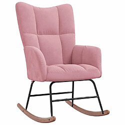 vidaXL Chaise à bascule Rose Velours