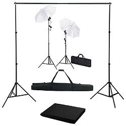 vidaXL Kit de studio photo avec toile de fond lampes et parapluies