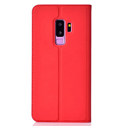 Avis Wewoo Housse Coque Etui en cuir avec carte magnétique pressée ultra-mince pour TPU + PU pour Galaxy S9 +, fente pour et support (Rouge)