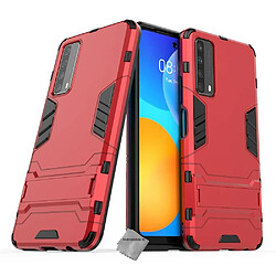 Htdmobiles Coque rigide anti choc pour Huawei P Smart (2021) + film ecran - ROUGE