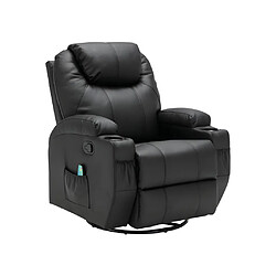 Vente-Unique Fauteuil massant SILVANO en simili - Noir pas cher