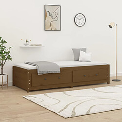 vidaXL Lit de jour sans matelas marron miel 90x200 cm bois pin massif