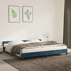 vidaXL Cadre de lit sans matelas bleu foncé 200x200 cm velours