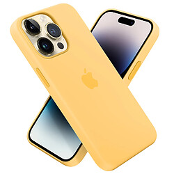 Apple Coque MagSafe Original pour iPhone 14 Pro Max Silicone Toucher Doux Jaune