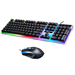 Kit Souris Clavier Filaire Gaming Arc-en-ciel Rétroéclairé Pour Ordinateur Noir