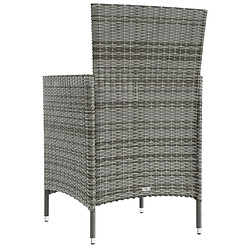 Maison Chic Lot de 4 Chaises de jardin,Fauteuil d'extérieur avec coussins Résine tressée Gris -MN16720 pas cher