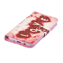 Wewoo Housse Coque Etui à rabat horizontal Love Pattern pour Galaxy A2 Coreavec supportlogements cartes et portefeuille pas cher