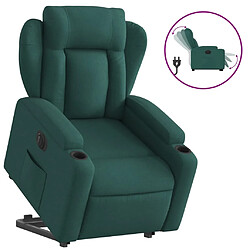 vidaXL Fauteuil inclinable électrique vert foncé tissu