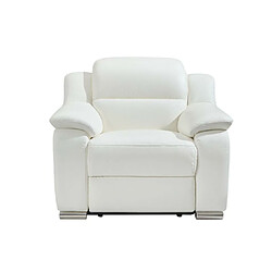 Vente-Unique Fauteuil relax électrique en cuir blanc ARENA III pas cher