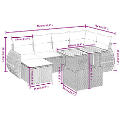 Avis Maison Chic Ensemble Tables et chaises d'extérieur 7pcs avec coussins,Salon de jardin noir résine tressée -GKD693601