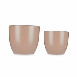 Ibergarden Set de pots Ø 22 cm Ø 28 cm 2 Pièces Beige Argile