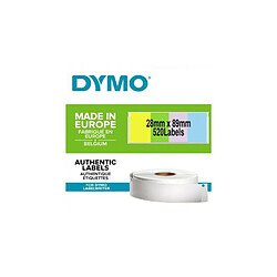 DYMO LabelWriter Boite de 4 rouleaux de 130 étiquettes adresse papier couleur 28mm x 89mm, Jaune, Rose, Bleu, Vert