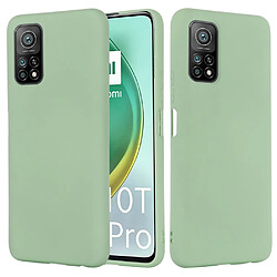 Coque en silicone liquide super mince vert pour votre Xiaomi Mi 10T 5G/Mi 10T Pro 5G