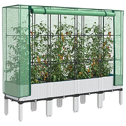 vidaXL Jardinière surélevée avec housse aspect rotin 160x40x140 cm