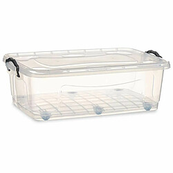 Kipit Boîte de rangement avec roues Transparent Plastique 30 L 40 x 20,5 x 63 cm (6 Unités)