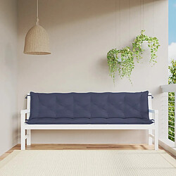 vidaXL Coussins de banc de jardin lot de 2 bleu marine 200x50x7 cm