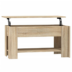 vidaXL Table basse chêne sonoma 101x49x52 cm bois d'ingénierie