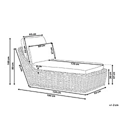 Avis Beliani Chaise longue Naturel BELSITO