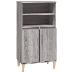 vidaXL Buffet haut Sonoma gris 60x36x110 cm Bois d'ingénierie