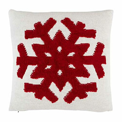 Paris Prix Coussin Déco Glaçon 45x45cm Rouge & Blanc