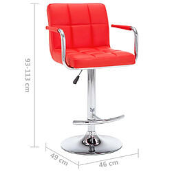 vidaXL Tabourets de bar lot de 2 rouge similicuir pas cher