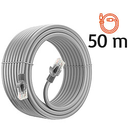 Câble Réseau Ethernet RJ45 Catégorie 6 Connexion Rapide Fiable 50m LinQ Gris pas cher